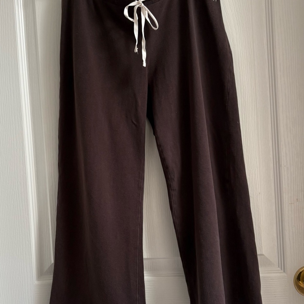 Abercrombie & Fitch Brown Wide-Leg Capris with White Drawstring